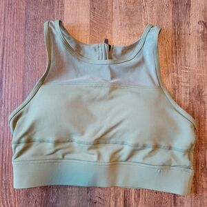 Zyia Active Green Mesh Detail Sports Bra